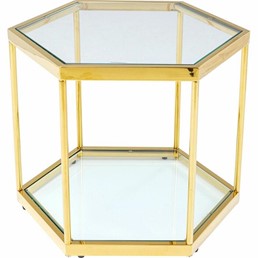 Stolik Kawowy COMB GOLD 55x48cm Złoty