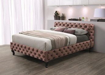 Łóżko HERRERA Velvet 160x200 Antyczny Róż Bluvel 52