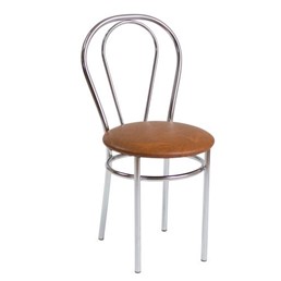 Krzesło TULIPAN Jasnobrązowy/Chrom