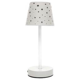 Lampa Stołowa Ładowana z Ażurowymi Gwiazdkami Biały