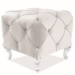 Puf HESTIA K Velvet J. Szary Bluvel 03 / Srebrny