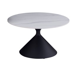 Ława L19-FX fi72 Biały Marmur/Czarny