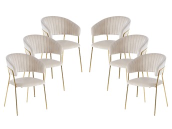 Zestaw 6x Krzesło Velvet K4-FX Beżowy