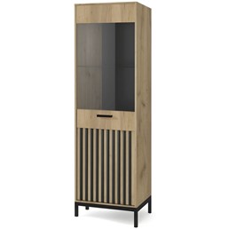 Witryna LAMINO W-1 Dąb/Czarny