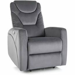 Fotel Rozkładany KRONOS Velvet Szary/Czarny