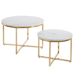 Ława L22-FX fi70 fi50 Biały Marmur/Złoty