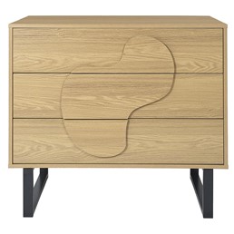 Komoda CALYPSO z 3 Szufladami Dąb/Czarny