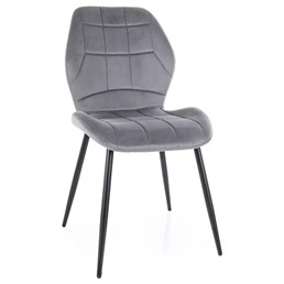 Krzesło JAKE Velvet Szary/Czarny Mat