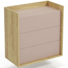 Komoda MOBIUS 3S Naturalny/Antyczny Róż