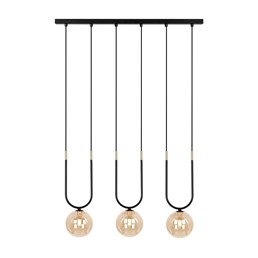 Lampa Wisząca GOLDI K-5596 Czarny/Złoty/Bursztynowy