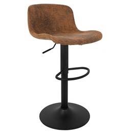 Krzesło Barowe Regulowane STOR PU Brązowy