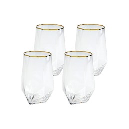 Komplet (4 szt.) Szklanka DIAMOND RIM 510ml Transparentny