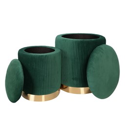 Zestaw Puf Velvet P4-FX Zielony/Złoty