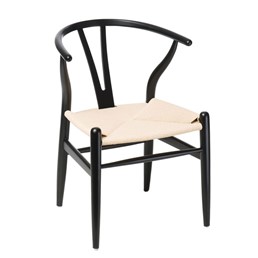Krzesło WICKER Naturalne/Czarny