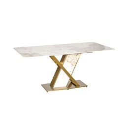 Stół MODIG M55 180x90cm Biały/Szary/Złoty