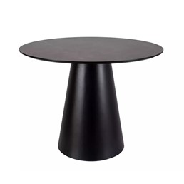 Stół ANGEL fi100 Szary Marmur/Czarny Mat