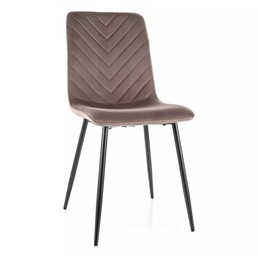 Krzesło DAREN Velvet Cappuccino/Czarny Mat