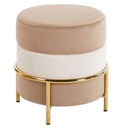 Puf Velvet P8-FX (G) Beż/Cappuccino/Złoty