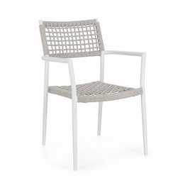 Krzesło Ogrodowe CALETA Biały/Szary