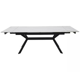 Stół Rozkładany IMPERIA 180 (180-240)x90 Biały/Czarny Mat