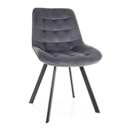 Krzesło MONTI Velvet Szary/Czarny Mat