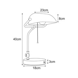 Lampa Biurkowa Bankierka BANK K-MT-208 Zielony/Złoty Antyczny