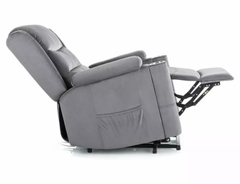 Fotel Rozkładany MINOS Velvet Szary/Czarny