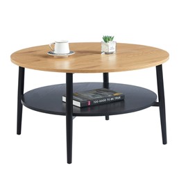 Ława L14-FX fi80 Dąb Naturalny/Czarny