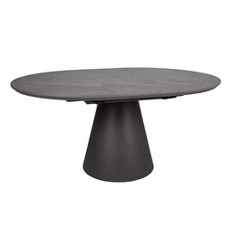 Stół Rozkładany ANGEL II (120-160)x120 Szary Marmur/Czarny Mat